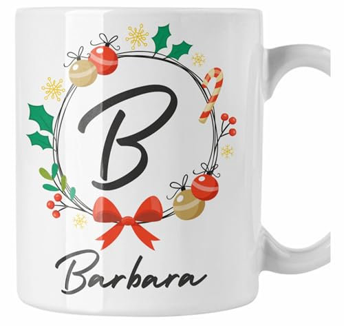 Colorfamily Tazza Natale PERSONALIZZABILE Natalizia Iniziale Personalizza Iniziale e nome Merry Christmas Regalo Natale