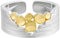 NicoWerk Damen Silberring cut out aus 925 Sterling Silber Vergoldet mit Struktur Glänzend Breit Kreis Verstellbar Offen SRI995