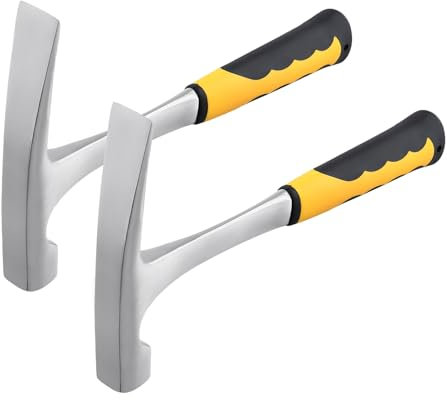 JIAYUET Paquete de 2 martillos fósiles geológicos de 680.4 g, martillo de cabeza plana de ladrillo geológico de 30 cm para minería, prospección, geólogo