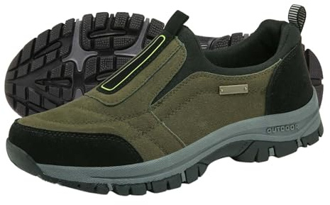 AZMAHT Basket sans Lacets Homme Chaussures Pieds sensibles Chaussures Homme sans Lacets Chaussures de Sport en Salle Homme Chaussures orthopédiques Homme Chaussures Pieds Larges,Vert,46/280mm