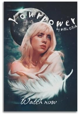 Billie EILISH Druckalbumcover, signiertes limitiertes Poster, Musikalbum-Cover-Poster, Pop-Hip-Hop-Rap-Sänger-Star, Musikposter, ästhetische Leinwand, Wandkunst für Mädchen und Jungen, Teenager,
