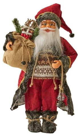 F Fityle Stehende Weihnachtsmann-Puppe, Weihnachtsmann-Figur, Andenken, lebendige Details, Partyzubehör, Weihnachtsdekoration, Tischdekoration für das Büro, 45cm
