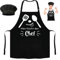 Kochschürze Kinder, Kinderschürze mit Kinder Kochmütze, Schürze Kinder Lustig Grillschürze mit 2 Taschen, Wasserdicht Kochschürze Kinder Backschürze für Jungen Mädchen Beim Kochen Malen Grillen(A)