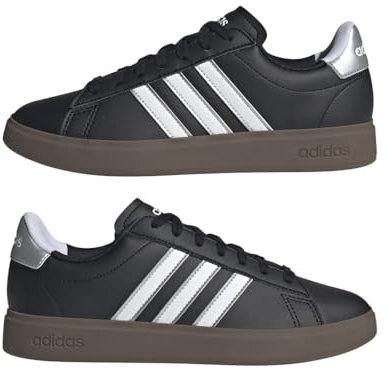 adidas Grand Court 2.0 Shoes Baskets pour Femme, CBLACK/FTWWHT/SILVMT, 37.5 EU