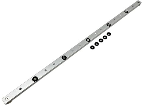 Barra de inglete de aleación de aluminio con deflector, barra deslizante, sierra de mesa ingletadora, herramienta de carpintería (650 mm, plateada)