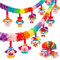 BOFUNX 3×3M Clown Girlande Deko Karneval Bunt Girlande Papier Deko Hängende Papiergirlanden mit Zircus Clown Hängedeko Hängegirlanden Partygirlanden Fasching Karneval Party Dekoration