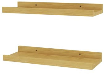 Vicco Étagère Murale Linus, Naturel Bois, 40x4cm Set de 2 pièces 40