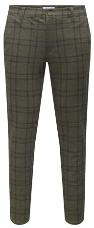 ONLY & SONS Herren Onsmark Check 020918 Pant, Fallen Rock, 31W / 34L EU