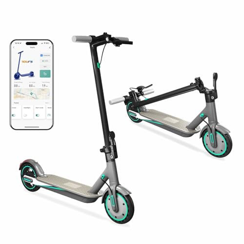 Monopattino Elettrico Adulto, Scooter Elettrico Pieghevole 350W/500W, Batteria 36V 10.5Ah/15Ah, Autonomia di 30-45KM, Velocità Massima 25 km/h, Doppia Frenata, Controllo App