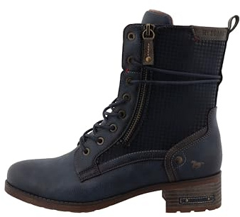 MUSTANG Damen Stiefeletten Fabienne | Erwachsene Schnürstiefeletten | 15M0062001 | Weite G | Reißverschluss | Synthetik | Navy (00003) | 38 EU