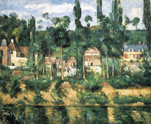 SERENDIPITP Image sur Toile Impression Tableaux Peinture sur Toile le château de Médan de Paul Cézanne Nordique Peinture Pour la Décoration de la Chambre à Coucher 60x90cm