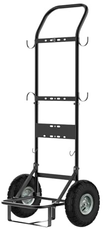 CAMPLUX Mobile Gas Bottle Trolley for Tankless Water Heaters, Heavy Duty Steel Sack Truck with 26 cm (10”) Pneumatic Tyres, Ideal for Camping, Pet Washing & Outdoor Hot Water, D52