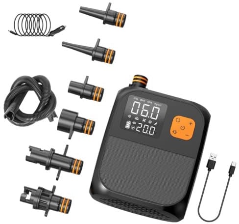 FYOBOT Pompe Électrique Portable 25PSI pour Planche à Pagaie Debout (Sup) pour Le Surf, Le Paddle Board, Le Pneumatique, Le Bateau Sup et Le Kayak.