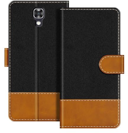 UOGNADGD Leder-Flip-Portemonnee-Hülle Kompatibel mit LG X Screen K500N Handyhülle mit Kartenhaltern, RFID-Blockierung, Magnetverschluss & Kickstand (Schwarz)