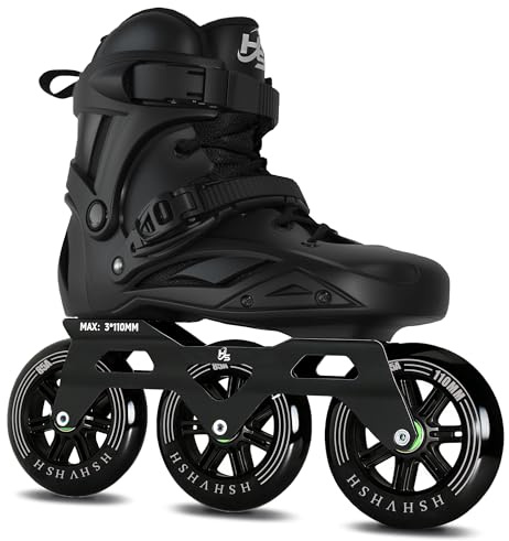 3-Wheel Inline Skates for Women Men, High Performance Roller Skates Blades with 110mm Wheels, Professional Fitness Inline Speed Skates for Female Male Unisex (Men5-6/Women6-7)