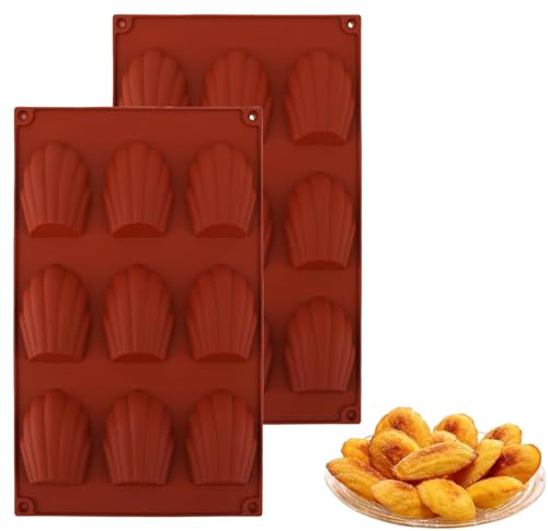 Zwei Silikon-Backformen Madeleines Backform FüR Kuchen,BäRentatzen Backform Und BäRentatzen Form,FüR Pralinen,Bonbons,Kekse Und EiswüRfel (9 Mulden,Braun)
