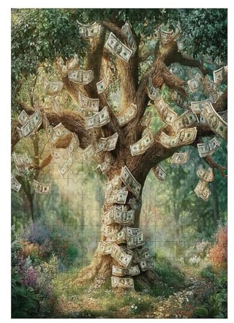 Euro Tree 300-piece Jigsaw Puzzle Set Money Tree For Adults Teens 14+ Logic Skill Indoor Game Family Game Night Summer Paperboard 300 PCS