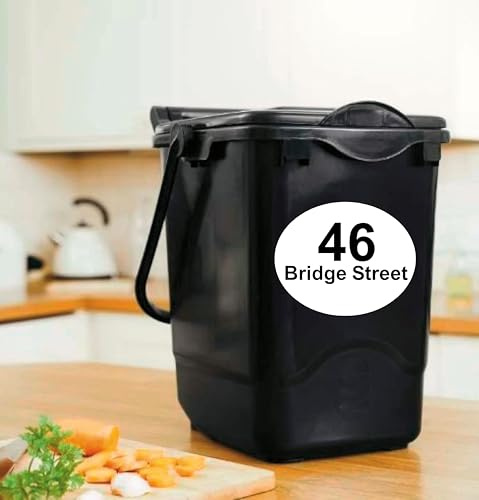 2 Personalised Food Waste Caddy bin Stickers Waterproof 140mm x 110mm