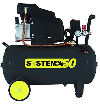 Compressore d'aria lubrificato ad olio da 50 Litri 1.800 Watt 8 bar SYSTEM+