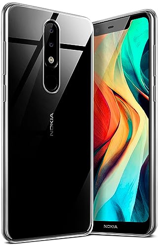 moex für Nokia 5.1 Plus Hülle Durchsichtig, Silikon Handyhülle Transparent, Clear Case Ultra Slim, Backcover Schutzhülle Dünn, Silikonhülle Minimalistisch, Aero Case, Klar