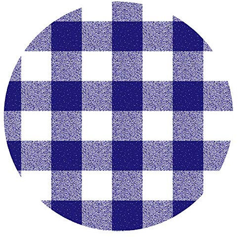 Wachstuchtischdecke Wachstuch Tischdecke Gartentischdecke Rund Oval Klassik Kariert Blau Rund 130 cm abwaschbare Wachstischdecke