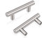 PinLin 5 Pack Kitchen Door Handles 64mm Hole Centre Brushed Nickel Cabinet Handles Stainless Steel Cupboard T Bar Handle (Screws Included)