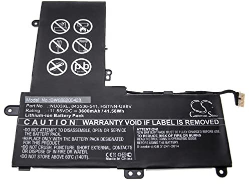 vhbw 1x Batterie Compatible avec HP Pavilion X360 11-ab009la, X360 11-U000ng, X360 11-U000 Ordinateur Portable (3600mAh, 11,55V, Li-ION)