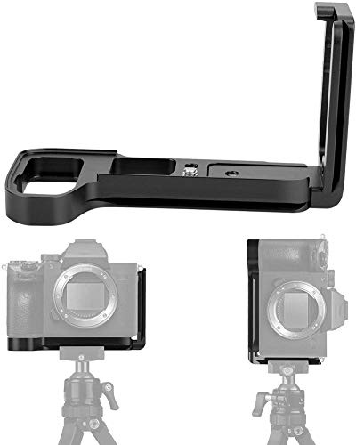 Topiky Quick Release L-Shaped Bracket for A7M3 A7R3 A9 Cameras, Durable L Plate Vertical Handle Grip with 39mm Arca-Swiss Compatible Interface 1/4 Inch Screw Support Tripod Rail Black