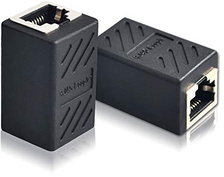 JBSTK 2 Stück RJ45 Kupplung Ethernet LAN Kabel Adapter Verbinder Netzwerk Modular Netzwerkkoppler für LAN Kabel, Netzwerkkabel, Patchkabel, Ethernet Kabel, Internet Kabel, RJ45 Coupler