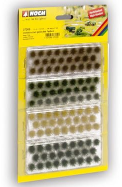 NOCH® 104 ciuffi di erba multiuso decorazione erba, colori verde, marrone e giallo per diverse scartamenti