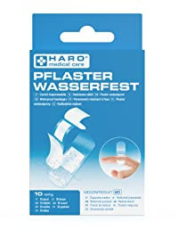Haro medical care Pflaster wasserfest, 10 Wund-Pflaster, transparent, hauchdünn, 100% wasserabweisend, Pflaster Set 10 Strips, verschiedene Größen