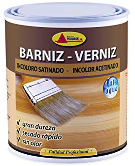 Promade - Barniz Incoloro Satinado al Agua - Protege y Decora Maderas de Interior - 4L