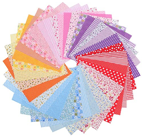 PRETYZOOM 35 Stücke Baumwollstoff Meterware Stoffbündel Baumwolle Stoffpaket Mundschutz Quilten Stoffquadrate Patchwork Stoffe Paket DIY Stoffreste zum Nähen für Kinder Anfänger