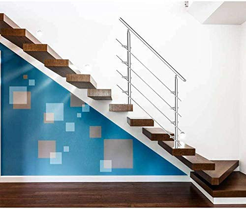 Cecaylie Corrimano ringhiera 150cm 4 traverse Scale Acciaio Inossidabile antiruggine spazzolato con Set Ringhiera corrimano della parete per interni ed esterni per scale,ringhiera,balcone