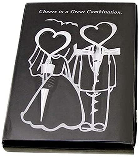 GXBCS Apribottiglie Cavatappi Love Heart Cavatappi Apribottiglie per Vino + Tappo per Vino Bomboniere Regalo di Nozze per Gli Ospiti Set apribottiglie Decorazione di Nozze 923(Color:B)