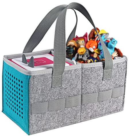 Hounyoln Carry Bag for Toniebox Audio Player Starter Set,Felt Organizer Case for Tonie Starter Set Storage Bag (Blue)
