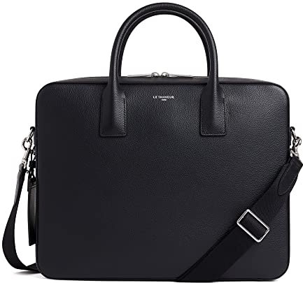 Le Tanneur, Porte Documents, Sac Ordinateur 14 Pouces, en Cuir grainé, émile, Homme, Poche moussée ordi, Poches de Rangement, malette, Passant Trolley, porté Main, épaule, Sac Business, Travail