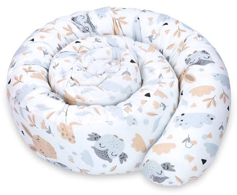 Totsy Baby Seitenschläferkissen Bettschlange Body Pillow 400 cm Baumwolle - Kopfkissen lang Bettrolle Schlafkissen Nackenrolle Kissen Eulen