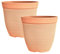 simpa Rustic Ridge Plastic Planter Pots - TERRACOTTA, Set of 2 Pots - 28cm (H) x 30cm Diameter