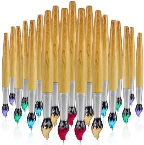 Outus 30 Stück Pinselstifte für Kunstlehrer, Bambus-Pinselform, Kugelschreiber, einziehbare Tinte, Neuheit, Stifte, Wertschätzungsgeschenke für Kunstlehrer, Weihnachten, Geburtstag, Partygeschenke