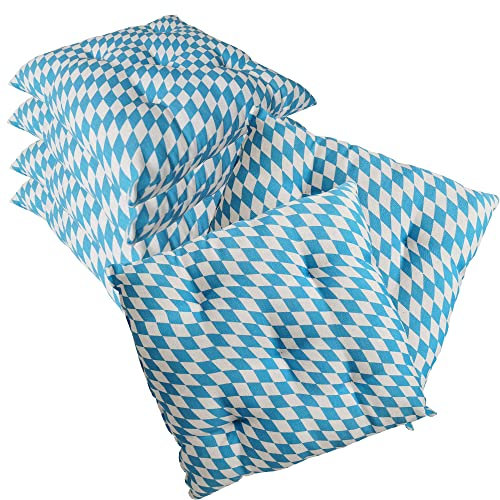 NYVI Stuhlkissen 38x38 cm ComfySeat Bayrische Raute 6er Set - Sitzkissen mit 6 cm Comfort Sitzpolster - Indoor & Outdoor - Gartenstuhlkissen aus Baumwoll-Mischgewebe - ÖkoTex 100