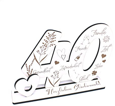 Deko Aufsteller 40 Jahre Geburtstag Geldgeschenk Jubiläum Tischdeko zum verschenken für Geld Gutschein Karte