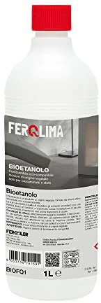 Bioetanolo Combustibile Inodore Vegetale per Biocamini FERQLIMA (12, 1 Litro)