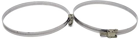 5 inch Hose Clips 389 Stainless Steel Duct Clamps Pipe Clamps Adjustable 60mm-125mm Hose Clamp (Pack of 2)