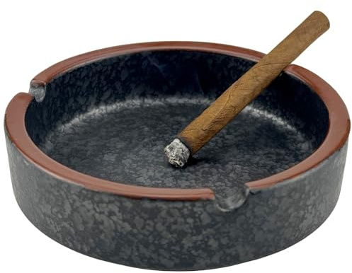 OUSACE Ceramic Ashtray Stylish Lava Dazzling Black (Medium Size)