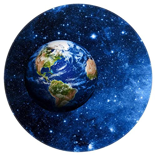 VBFOFBV Teppiche für Schlafzimmer, Ultra-luxuriöser, weicher und Dicker, Rutschfester Teppich für Kinder, Babyzimmer, Kinderzimmer, moderner Dekorteppich,Universum Weltraum Erde Galaxie Blau
