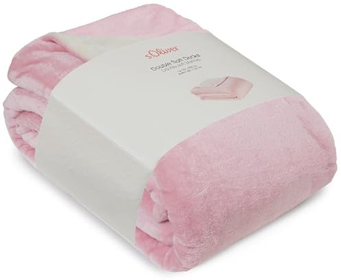 s.Oliver Doublesoft Kuscheldecke 150x200 - super kuschelig & warm, Polyesterflausch Decke rosa