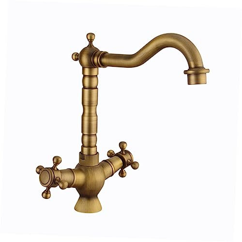 DOITOOL Sink Faucet Temperature Control Faucet Lever Mixer Tap Water for Kitchen Sink Brass Vegetable Bowl Wire Chicken Egg Basket All Bronze Accessories