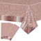 2 Pièces Nappe Rectangle Paillettes Rose, 274 x 137 cm, Imperméable et Anti-encrassement - Décoration de Fille, Feuille d'Or Rose pour Mariage, Noël, Cumpleaños