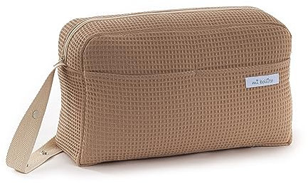 Mi Bollito – Bolso para carrito de bebé. Bolsa organizadora práctica, elegante y multifuncional de gran capacidad. Producto fabricado en España. (Marrón pastel)